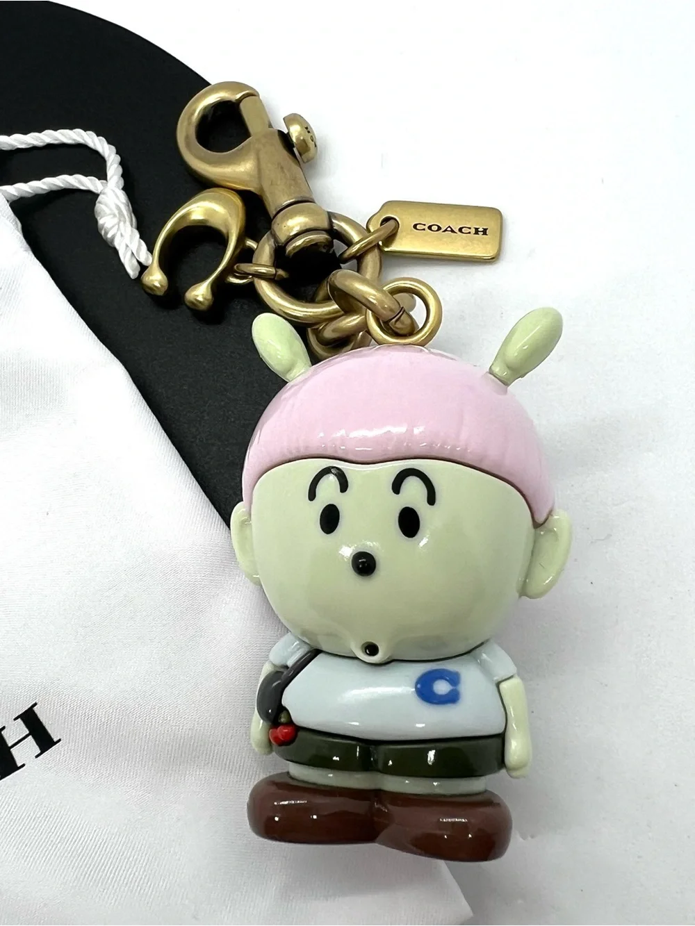 Coach RARE x Brain Dead Xerx Alien Vinyl Bag Charm Keychain CER44 Brass NWOT